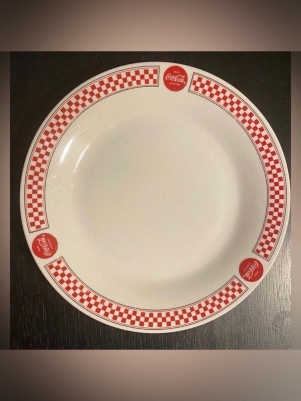 Vintage Coca-Cola Diner Plates Set of 3 Checkerboard Gibson Retro Kitchen 7.75” - Picture 4 of 5